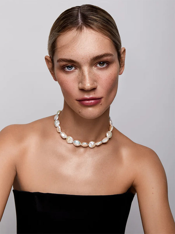 14kt Gold Baroque Pearl Strand NecklaceMATEO Jewelry New York