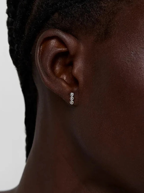14kt Trio Diamond Bar StudsMATEO Jewelry New York