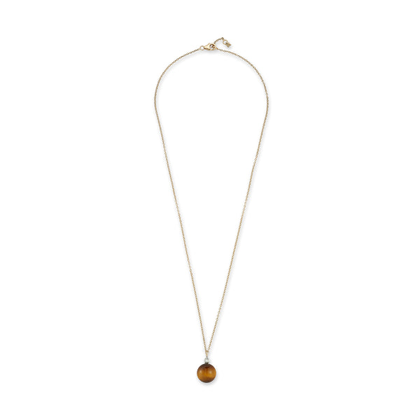 Tigers Eye Diamond Dot Necklace
