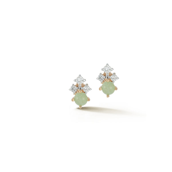 The little things Tri Diamond and Jade Studs