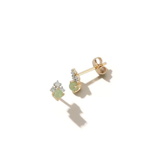 The little things Tri Diamond and Jade Studs