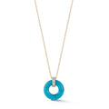 Turquoise Donut and Diamond Door Knocker Necklace
