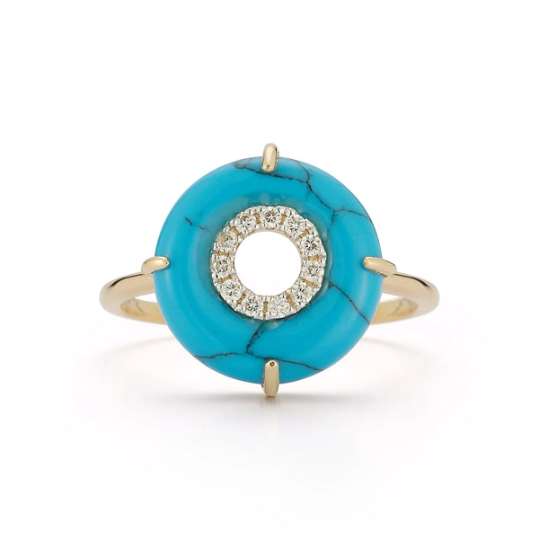 14kt Turquoise and Diamond Donut RingMATEO Jewelry New York
