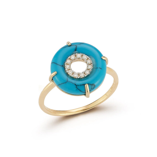 14kt Turquoise and Diamond Donut RingMATEO Jewelry New York