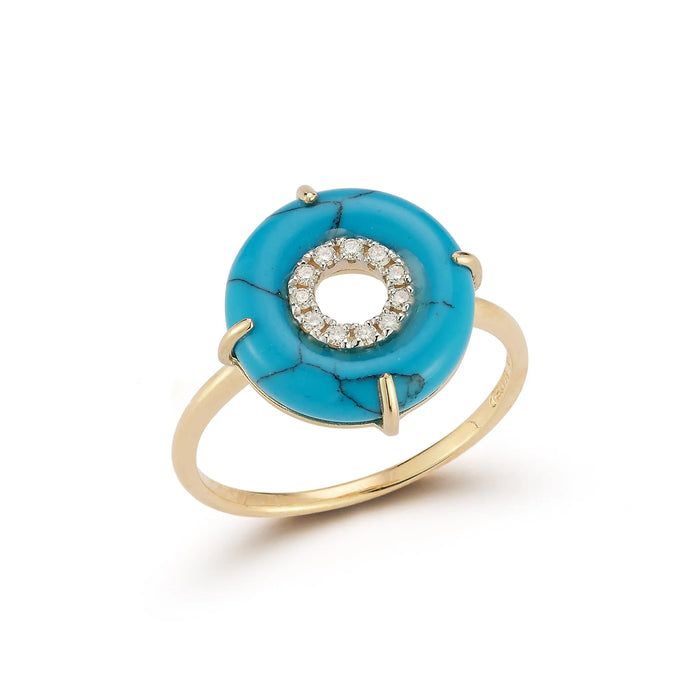 14kt Turquoise and Diamond Donut RingMATEO Jewelry New York
