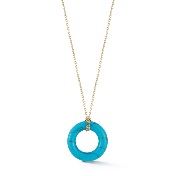 14kt Turquoise Donut Necklace