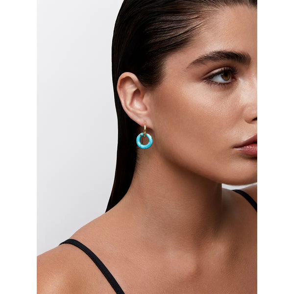 14kt Turquoise Donut HoopsMATEO Jewelry New York