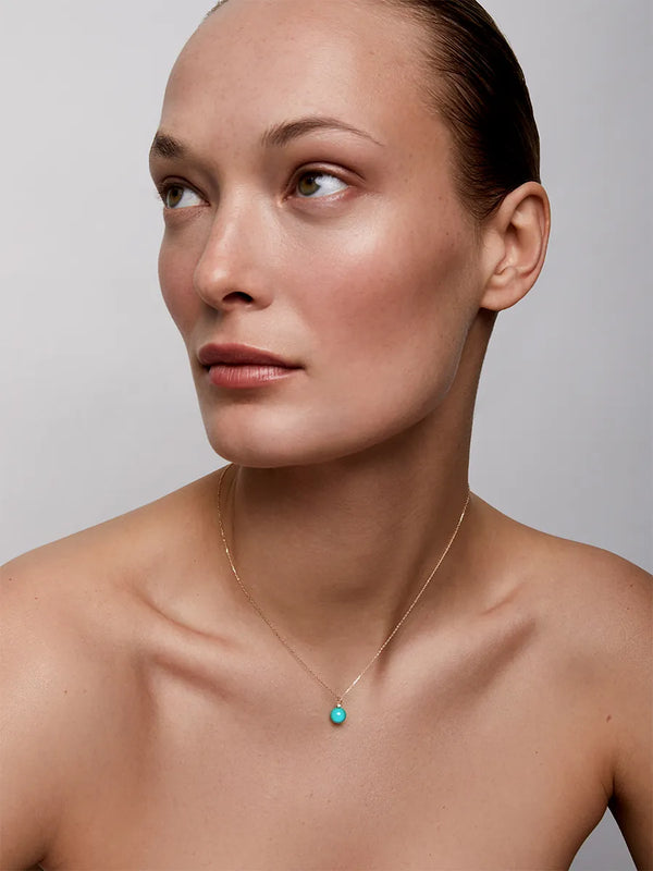 14kt Gold Turquoise and Diamond Dot NecklaceMATEO Jewelry New York