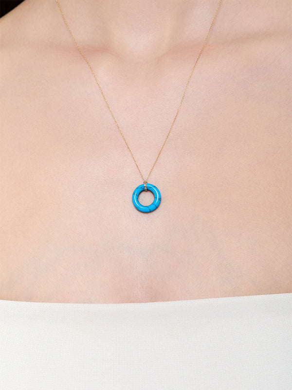 14kt Turquoise Donut Necklace