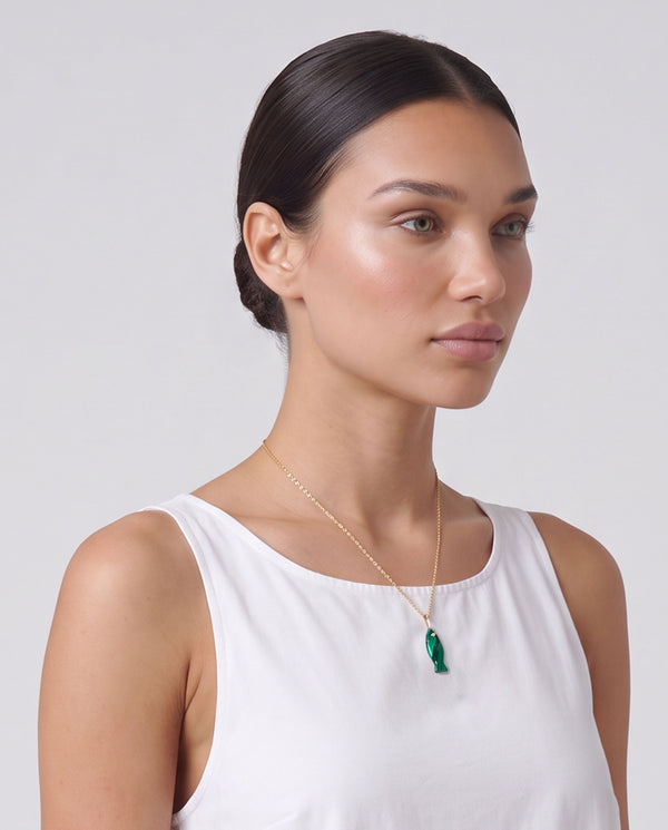 Malachite Fish Necklace