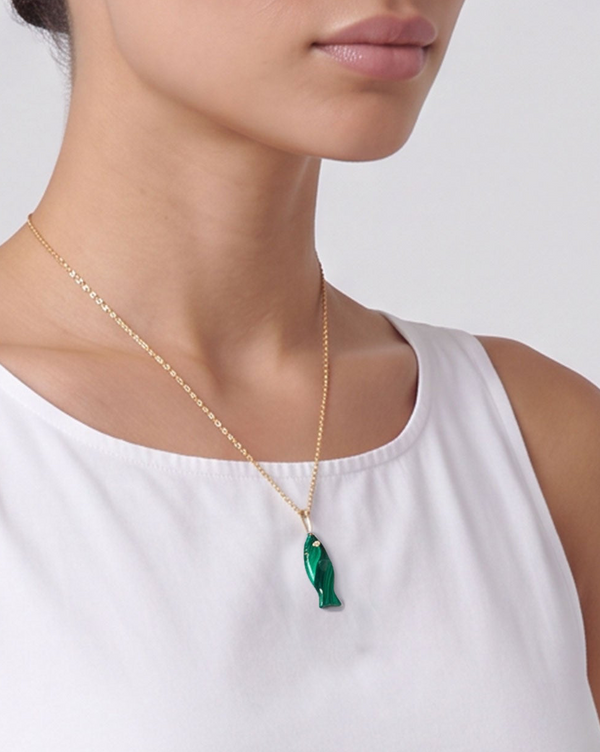 Malachite Fish Necklace