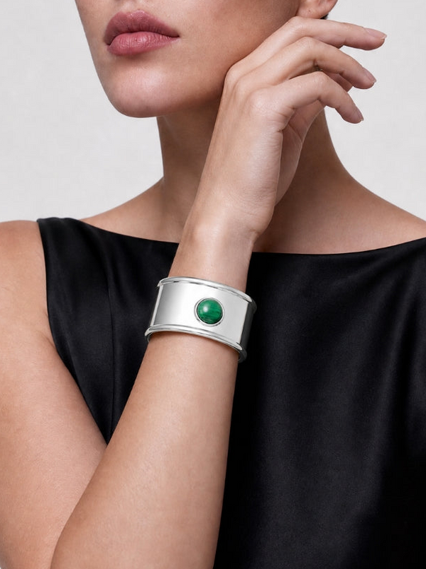 Off Centered Malachite Cuff