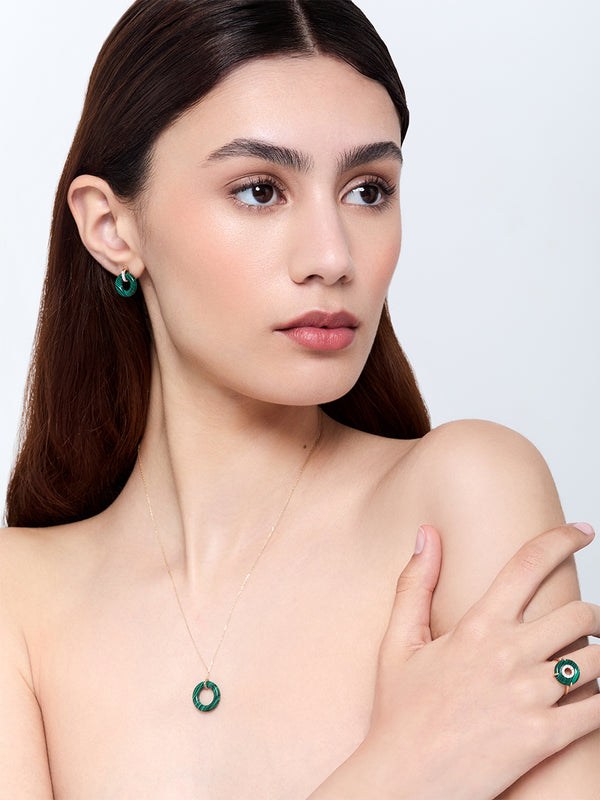 14kt Malachite Donut Necklace