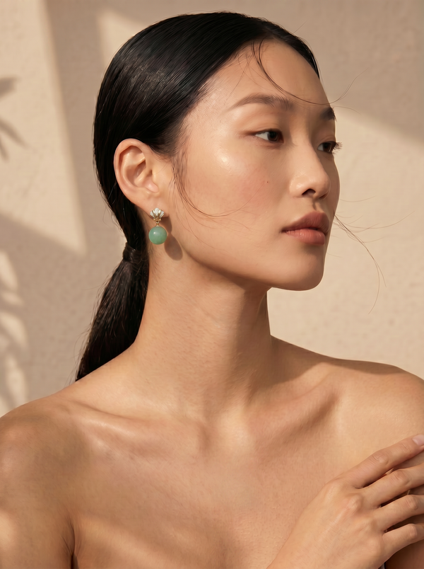 14kt Petite Venus Jade Drop Earrings