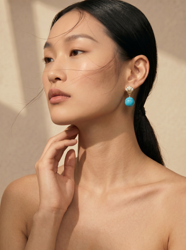 14kt Petite Venus Turquoise Drop Earrings