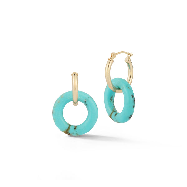 Argolas de donut turquesa 14kt