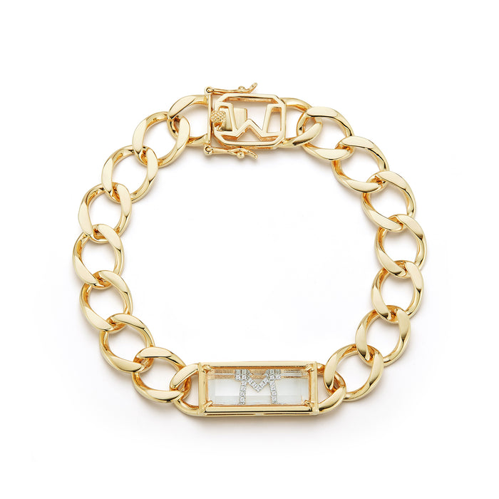 Gold Frame Secret Initial Bracelet // A-Z