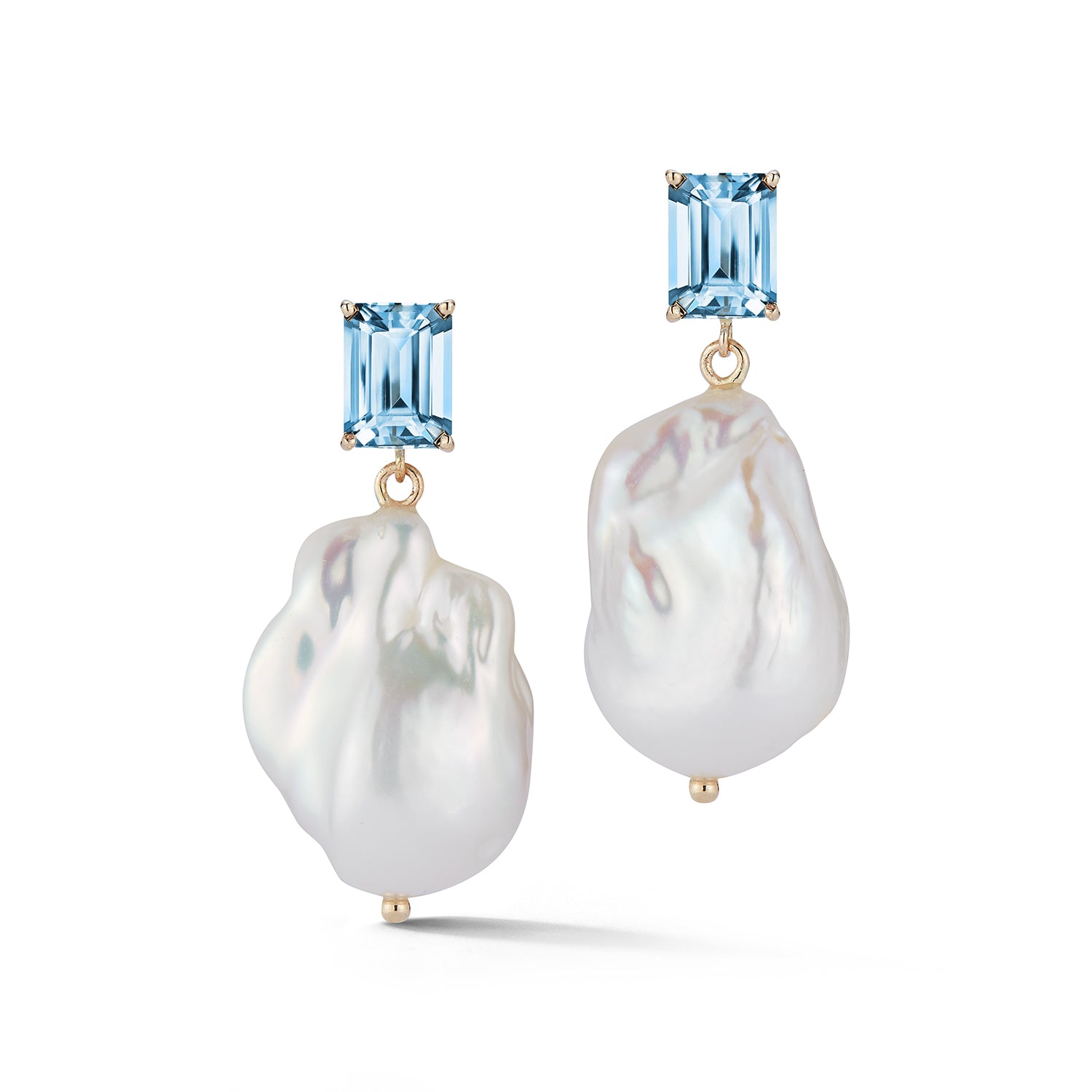 Blue Topaz and Baroque Pearl Earrings – MATEO