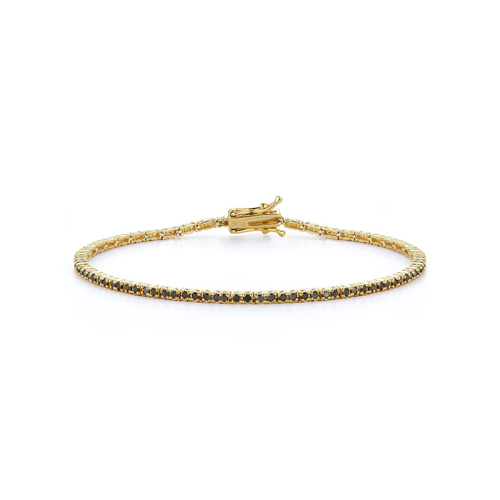 Gold & Black Diamond Tennis Bracelet