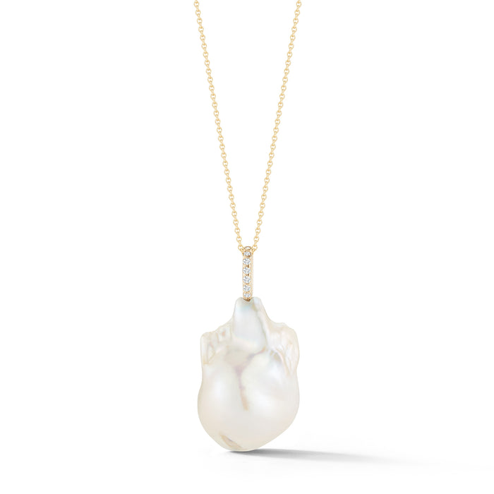 Gold and Diamonds Baroque Pearl Necklace