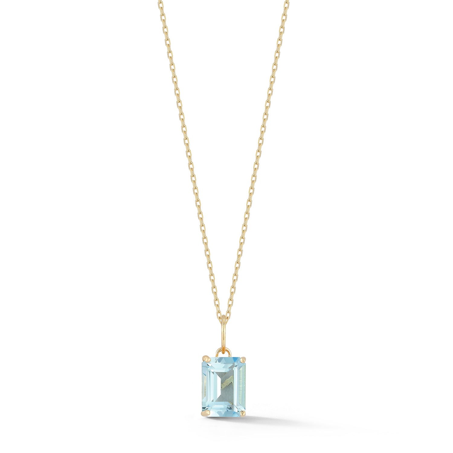 MATEO♦14K エメラルドカット ブルートパーズネックレス 14kt Emerald Cut Blue Topaz Necklace – MATEO