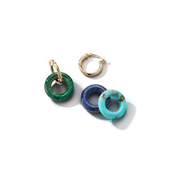 Argolas de donut turquesa 14kt