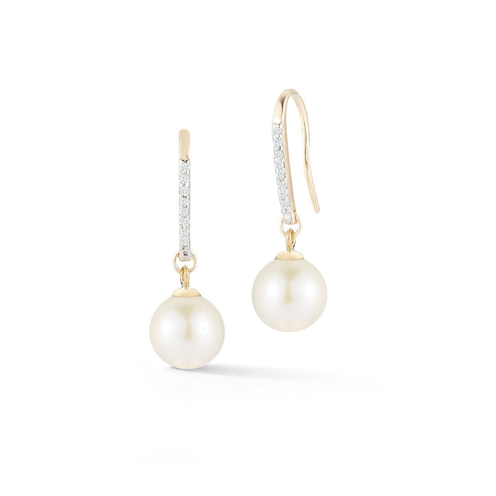 Gold Pearl Drop Earrings