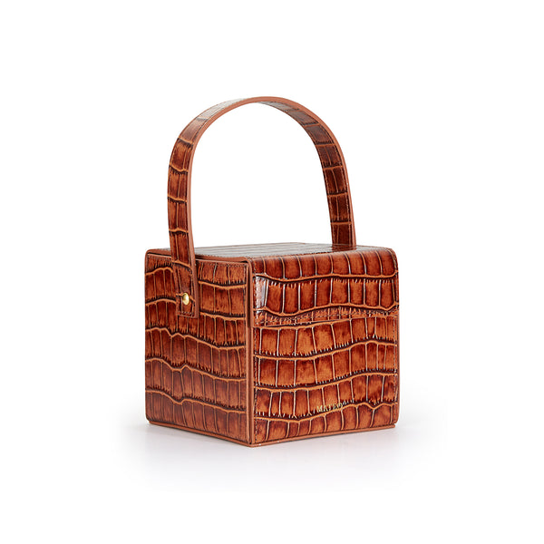 Bolsa Conhaque Croc Catherine Box