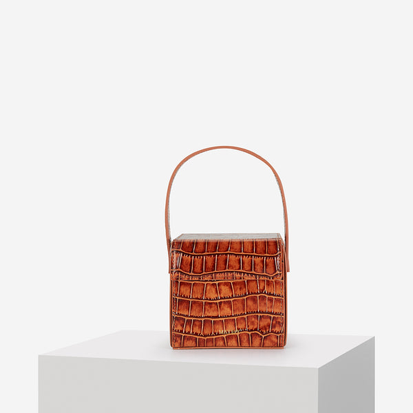 Bolsa Conhaque Croc Catherine Box