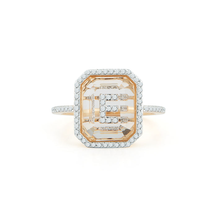 Diamond Frame Secret Initial Ring // A-Z