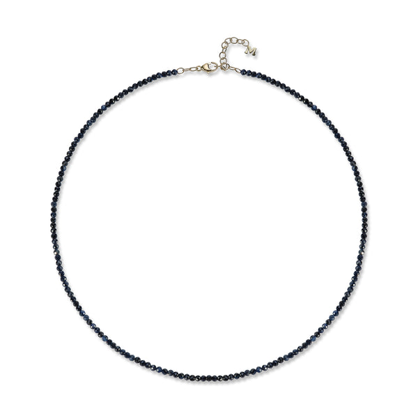 Colar com miçangas de safira 14kt