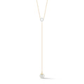 Colar Lariat Circ du Pearl em ouro 14k com Pérola e Diamantes