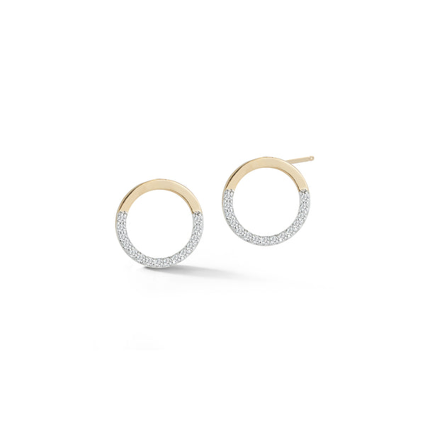 Argolas pequenas de meia-lua em ouro 14kt