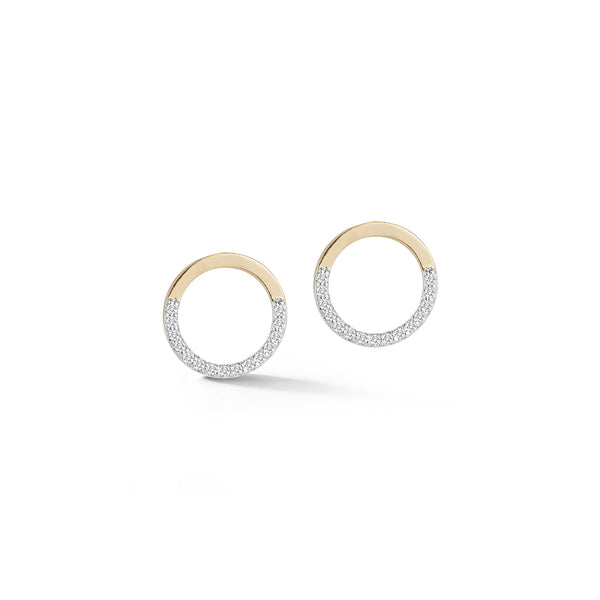 Argolas pequenas de meia-lua em ouro 14kt