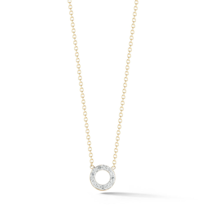 Gold Mini Diamond Circle Necklace