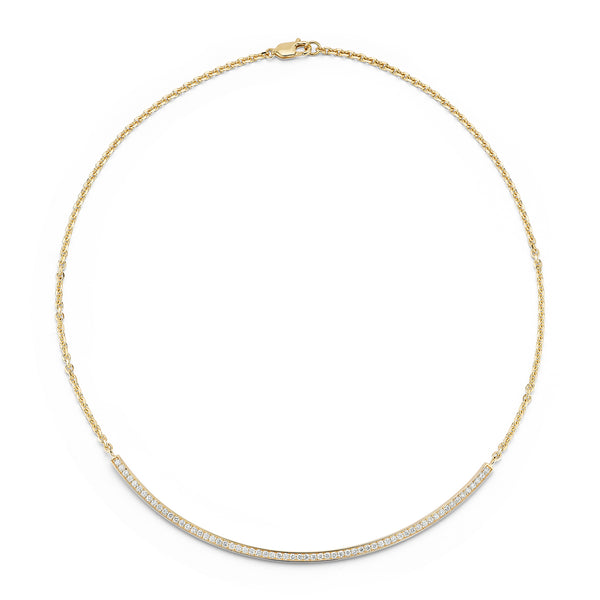 Colar com barra de diamante 14kt