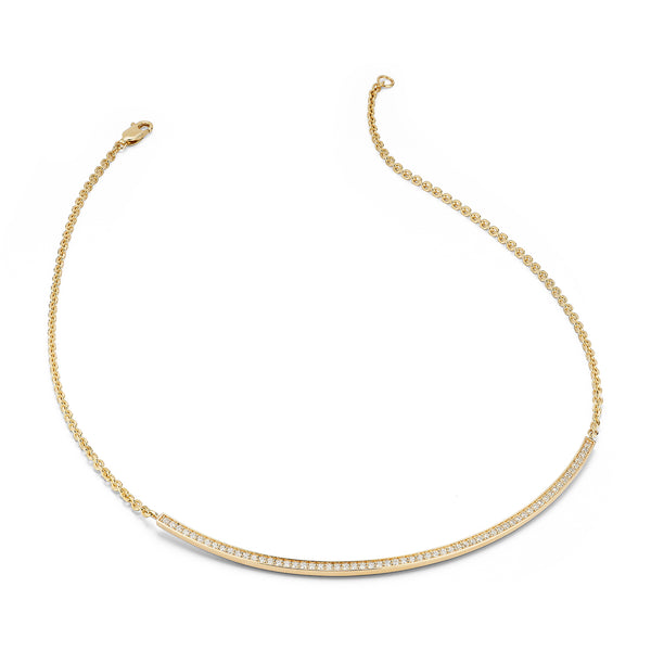 Colar com barra de diamante 14kt