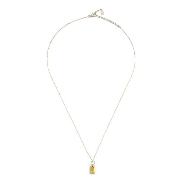 Colar Citrino com Corte Esmeralda 14kt