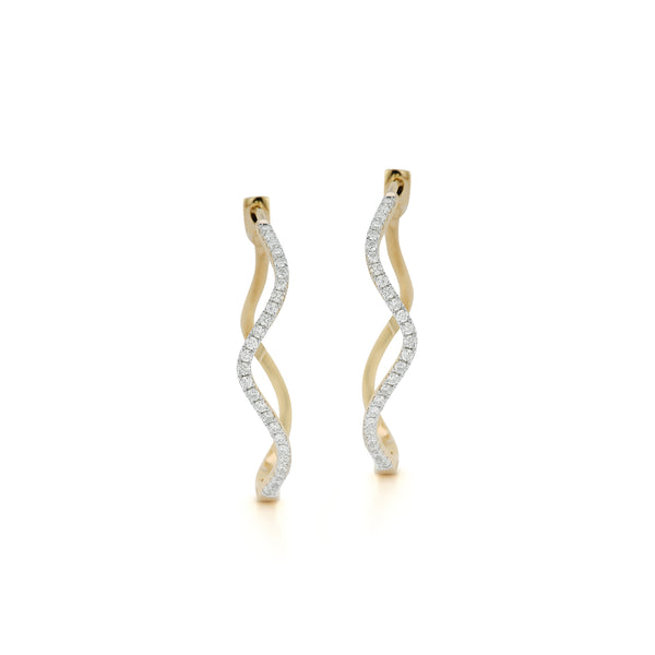 Argolas grandes de diamante de 14kt