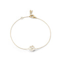 Scattered Diamond Bezel Pearl Bracelet