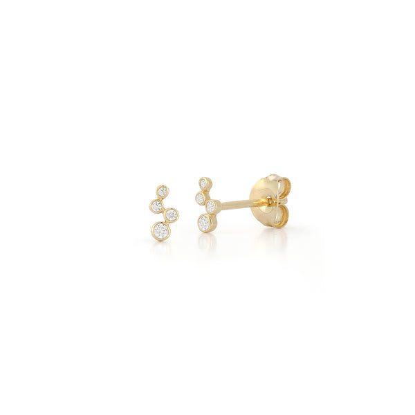 Pregos de moldura ondulada de diamante 14kt