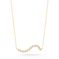 Colar ondulado com moldura de diamante 14kt