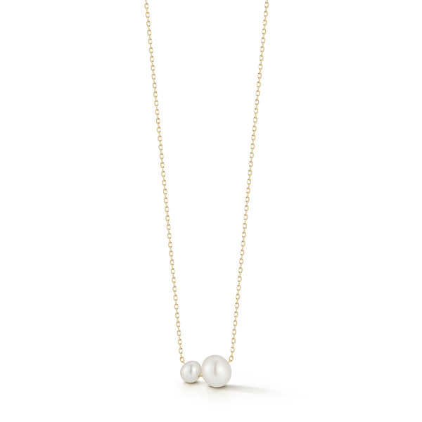 Colar de pérolas suspensas Duo 14kt