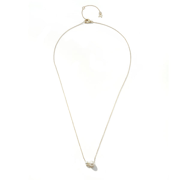 Colar de pérolas suspensas Duo 14kt