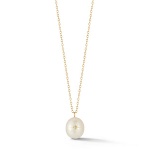 14kt Diamond Studded Baroque Pearl Necklace – MATEO