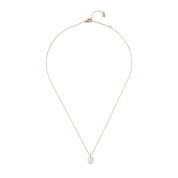 Diamond Studded Baroque Pearl Necklace