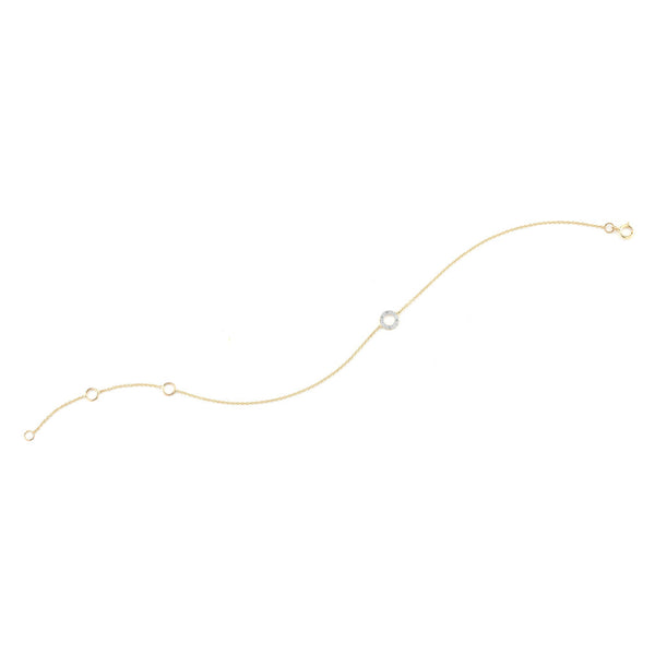 14kt Gold Mini Diamond Circle Chain Bracelet