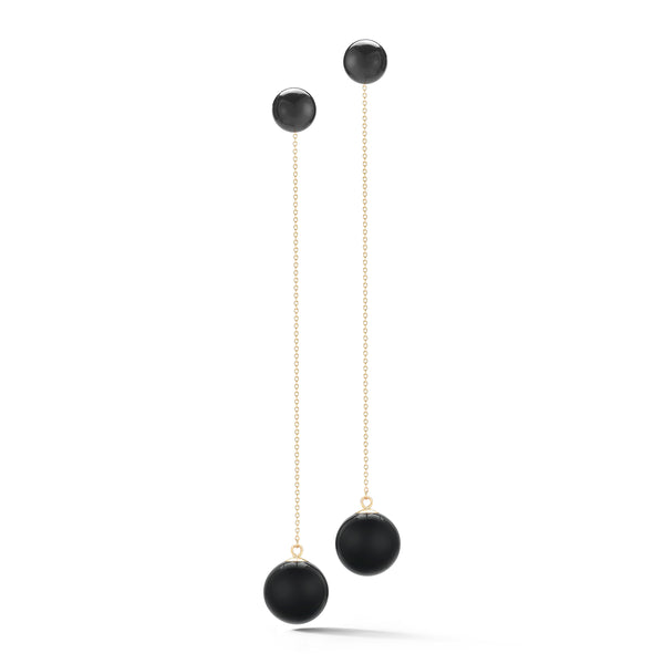 Onyx Ball Drop Earrings
