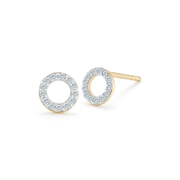 14kt Mini Diamond Circle Stud