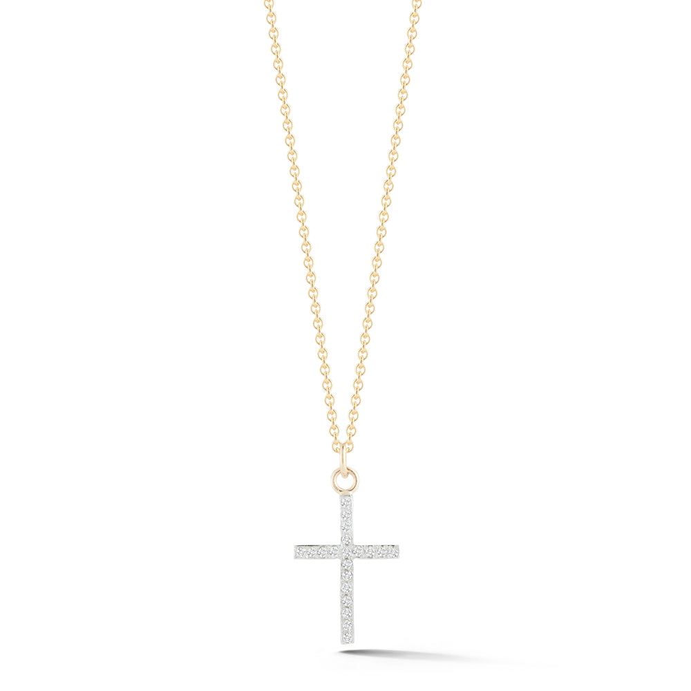 ネックレス・ペンダント MORELLATO 8204 1POINT DIAMOND CROSS MOTIFS NECKRACE 14kt Gold Small Diamond Cross Necklace – MATEO